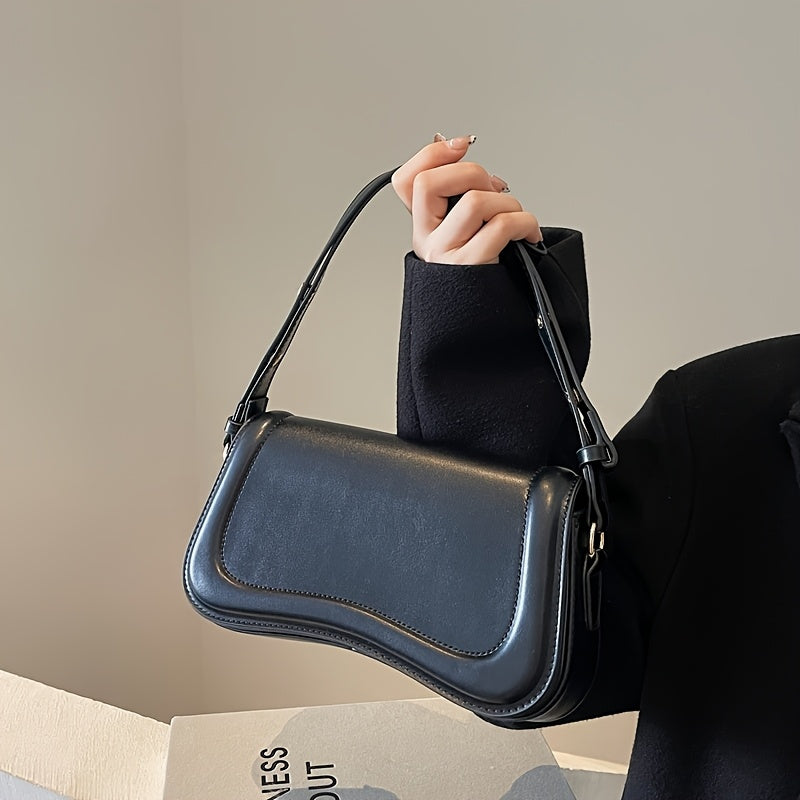Nouveau sac bandoulière ajustable pour femmes 2025, inspiré du style vintage – petit sac carré haut de gamme à fermeture à pression, rouge et noir, polyvalent pour les occasions décontractées et formelles, style japonais moderne avec finition lisse