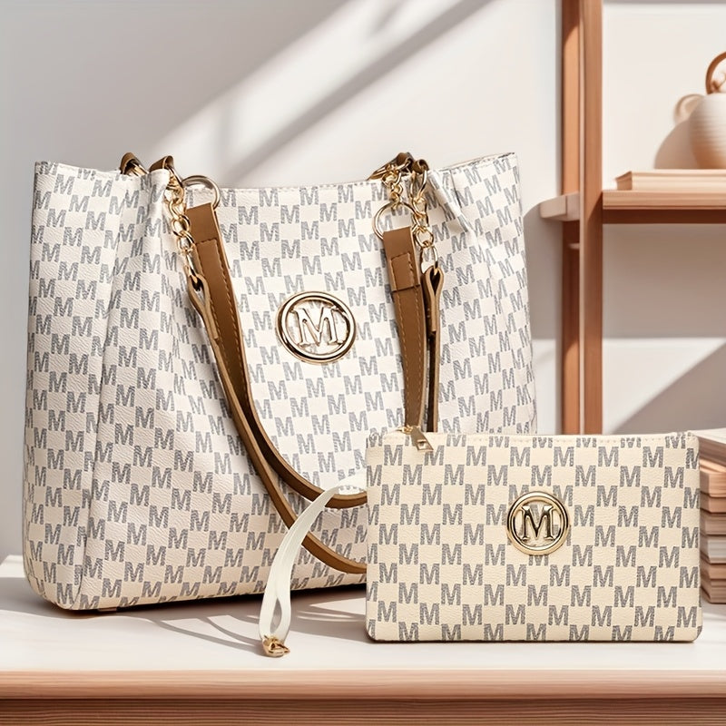 Sac fourre-tout élégant pour femmes – grande capacité, ferrures dorées, fermeture zippée, durable et facile à nettoyer, adapté usage quotidien professionnel et décontracté