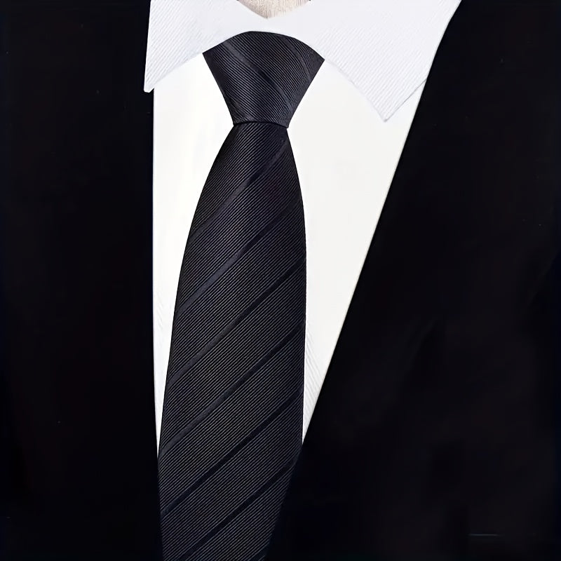 Lot de 3 Cravates Homme à Fermeture Éclair – Noir, Tenue Formelle