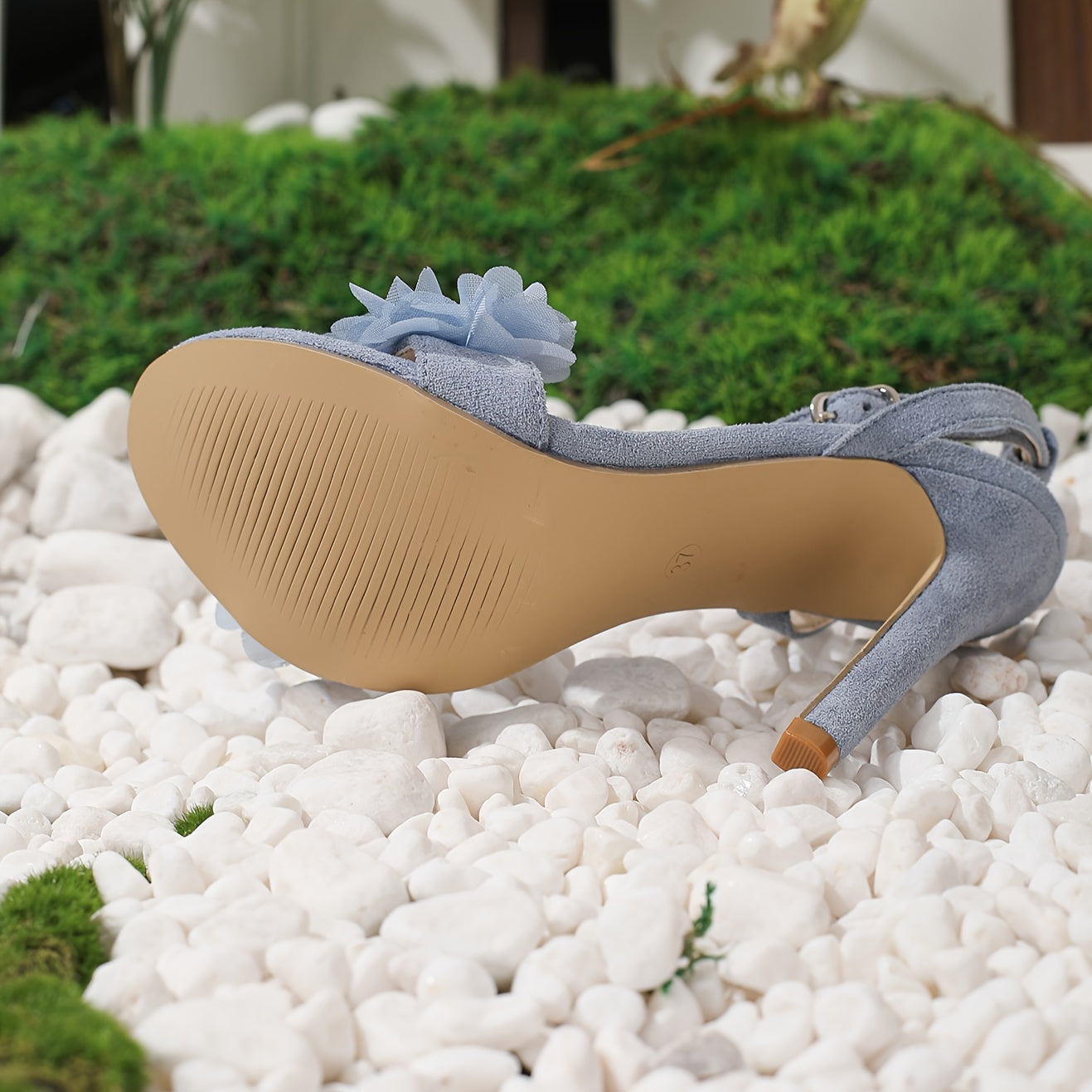 Chaussures à Talons Hauts pour Femmes Style Français en Dentelle Florale – Fermeture à Bride, Talons Aiguilles Ultra-Hauts, Bout Ouvert pour Mariages, Soirées et Occasions Spéciales – Élégantes et Sexy – Semelle (Wear), Chaussures pour Femmes