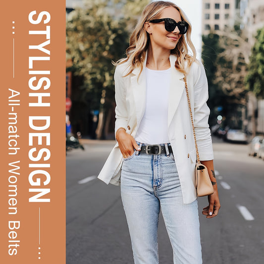 Ceinture double couche en cuir pour femmes – Ceinture de haute qualité, style coréen simple et polyvalent, accessoire de mode, ceinture pour jeans