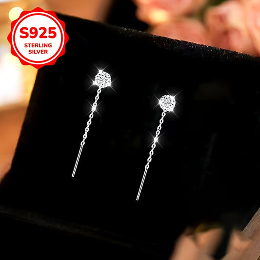 1 paire de boucles d’oreilles en argent sterling S925 avec accents en zircon cubique brillant design créole élégant et minimaliste parfait pour un usage quotidien vacances Saint-Valentin anniversaires et fête des mères idéal pour femmes bijou cadeau