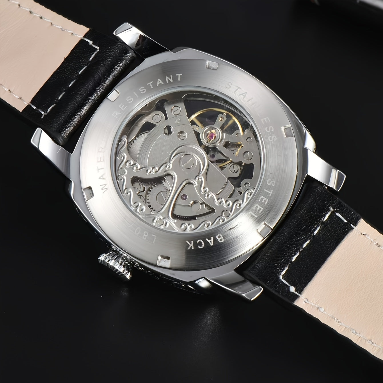 Business fashion Men's watches, mechanical movements, automatic mechanical watches, artificial leather straps, best-selling watches for young men to give to their boyfriends and husbands. There are multiple colors to choose f