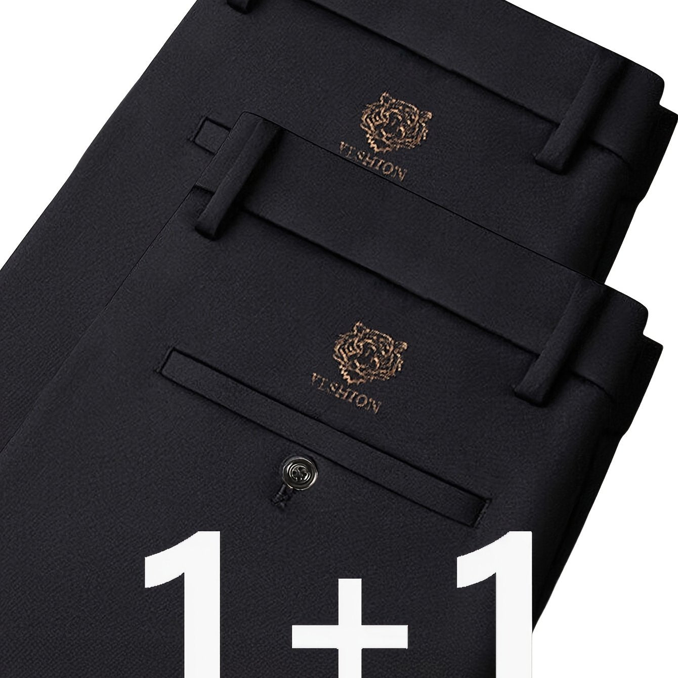 2pcs Pantalons Homme – Anti-Rides, Sans Repassage, Formels, Moyen Âge & Seniors