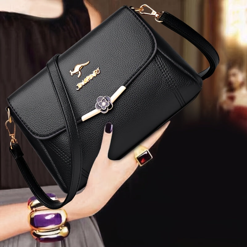 Petit sac bandoulière carré femme, brillant, fermoir zip, métal doré, élégant et polyvalent