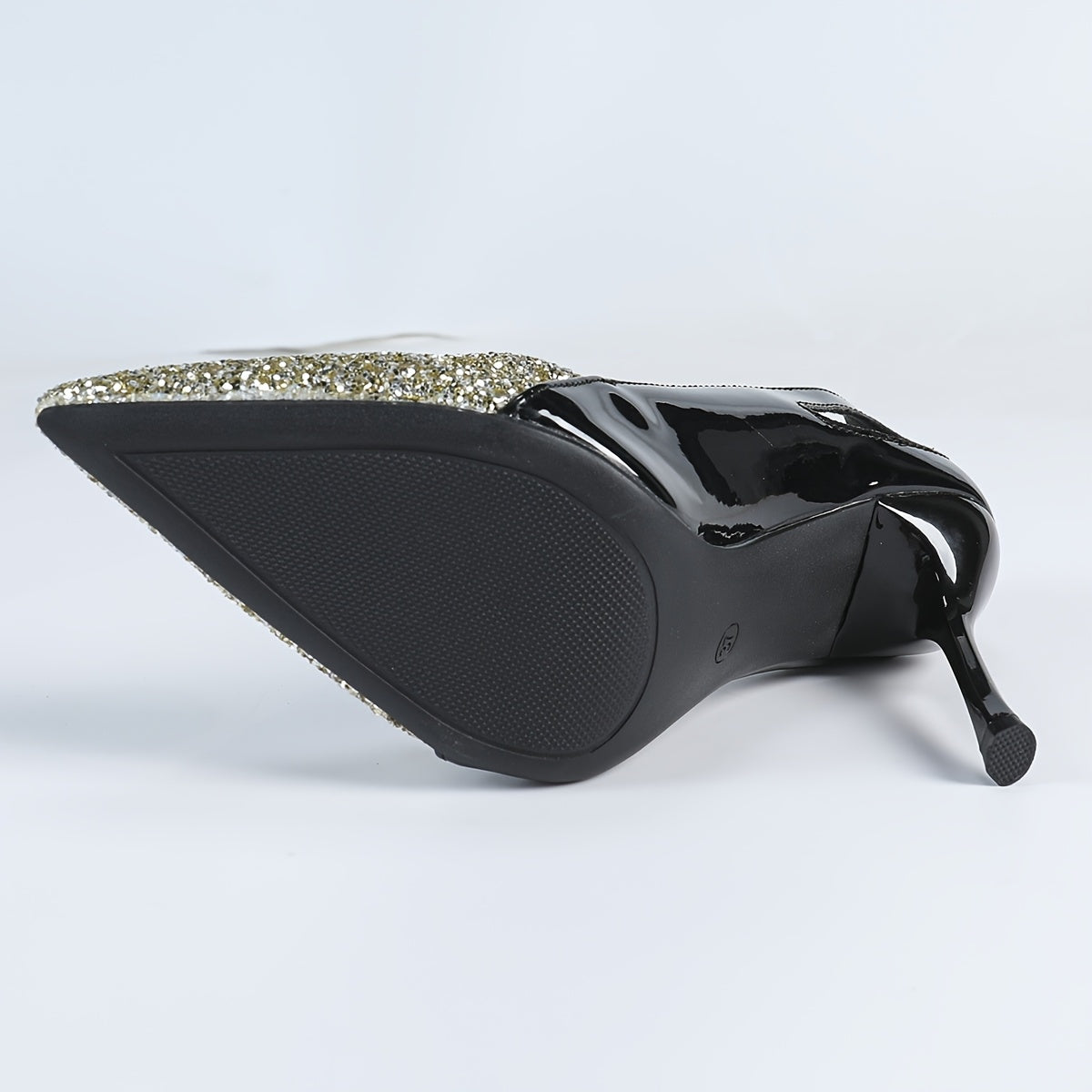 Mules à Talons Aiguilles Femme Noir & Or – Bout Pointu, Enfilage Facile, Chaussures Élégantes pour Soirée & Mariage