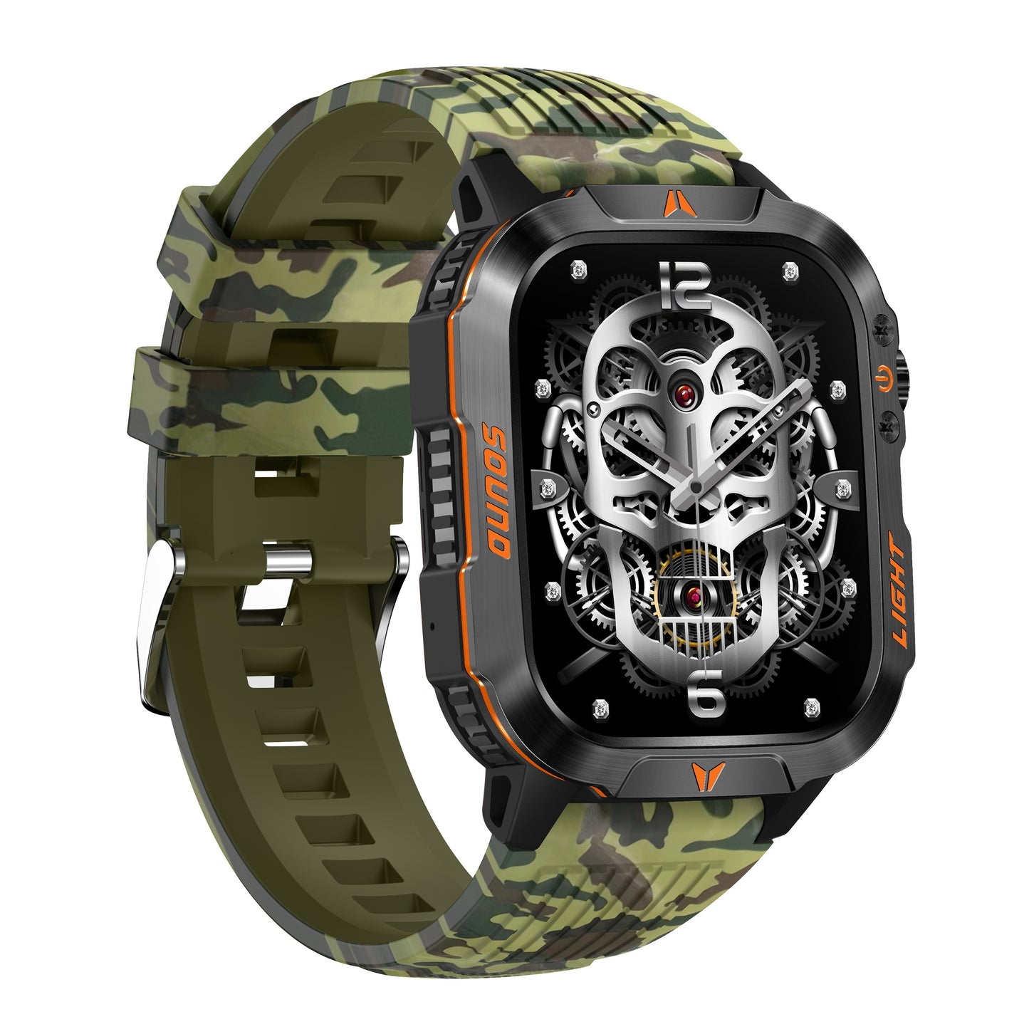QTLJJBY Men's Smartwatch - 2.02" HD Display, Call & Text Functionality, Camo Design With Altimeter, Barometer, LED Flashlight, Sleep Tracker And 600mAh Battery - Perfect For Fitness & Outdoor Adventures