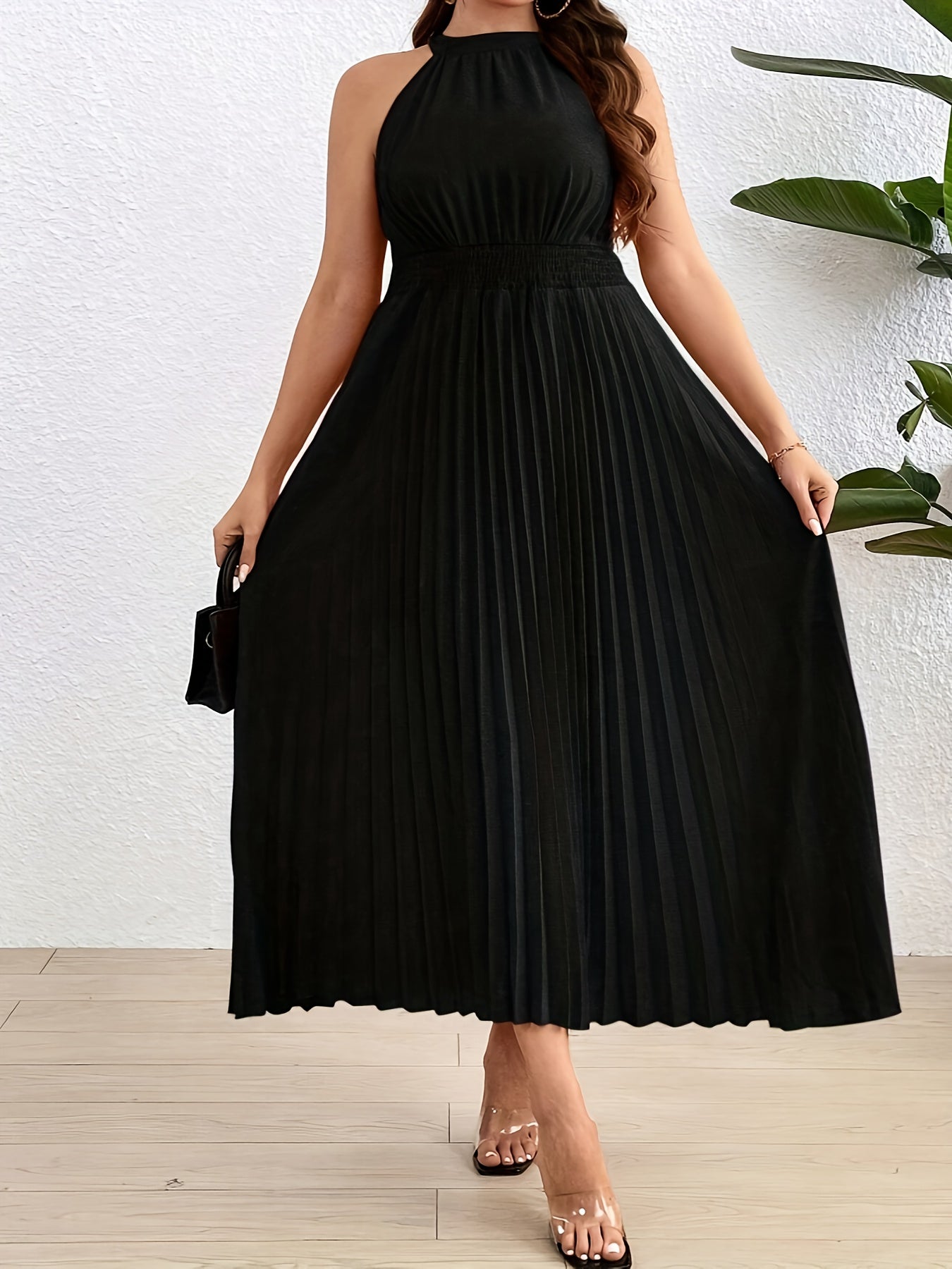Robe maxi élégante grande taille femme – longue et fluide, pour soirées ou invités de mariage, lavable en machine, tissu non transparent, tenue formelle pour événements spéciaux et quotidien, coupe sophistiquée