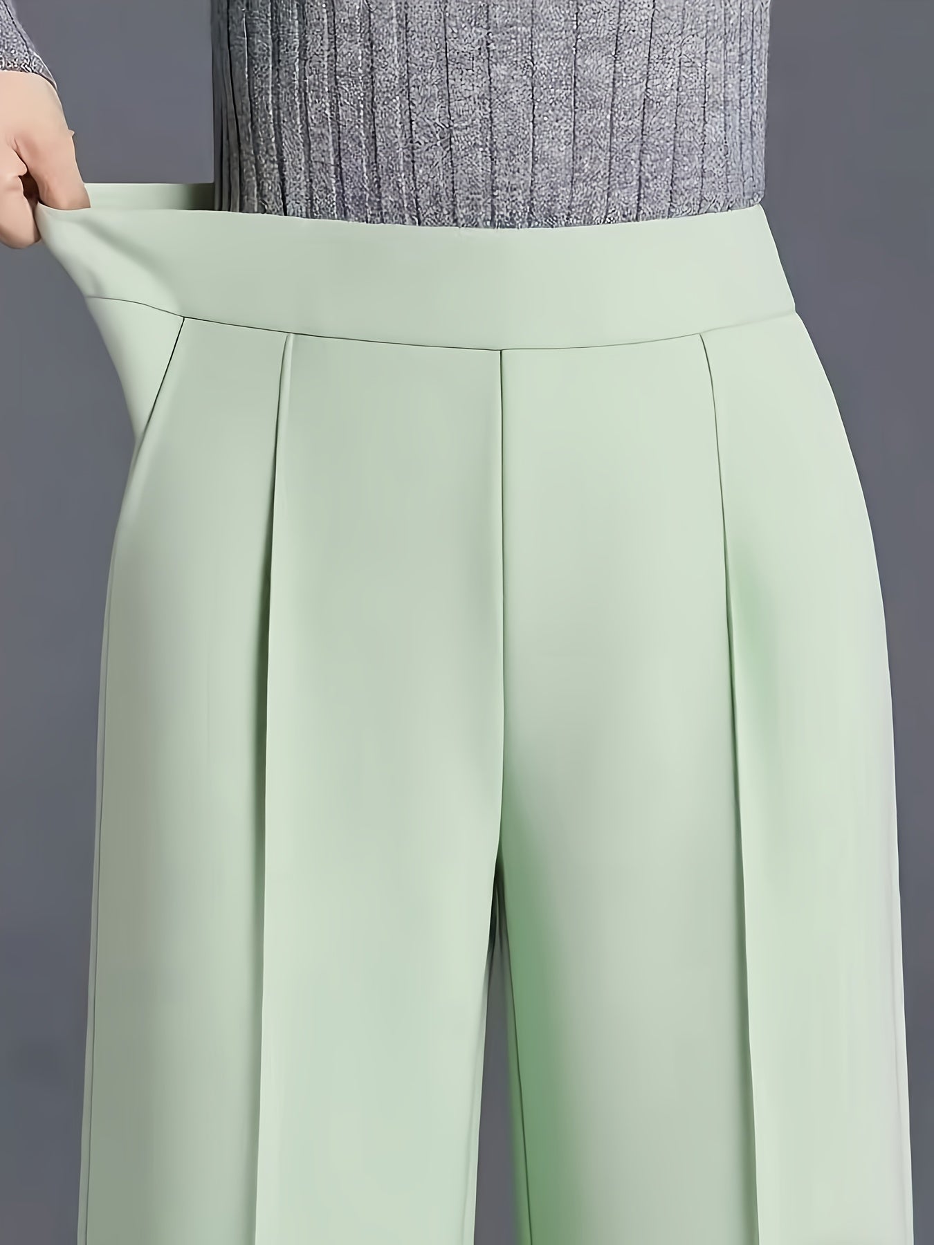 Pantalon Femme Taille Haute Oversize – Jambe Large avec Poches Obliques, Élégant et Décontracté, Tous Saisons