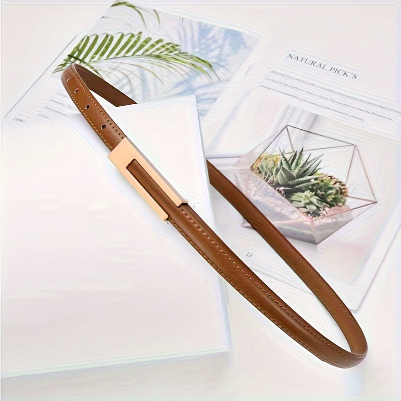 Ensemble de 3 ceintures rétro pour femme, fines et simples, en cuir PU, pour accessoiriser une jupe