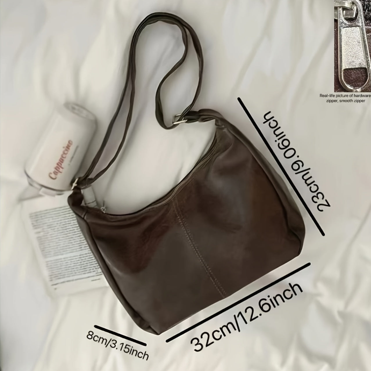 Sac et Bandoulière Femme Grande Capacité – Marron Café/Noir, Finitions Dorées, Spacieux pour Travail, Voyage et Quotidien, Durable et Facile à Nettoyer, Sac Élégant pour Bureau et Déplacements
