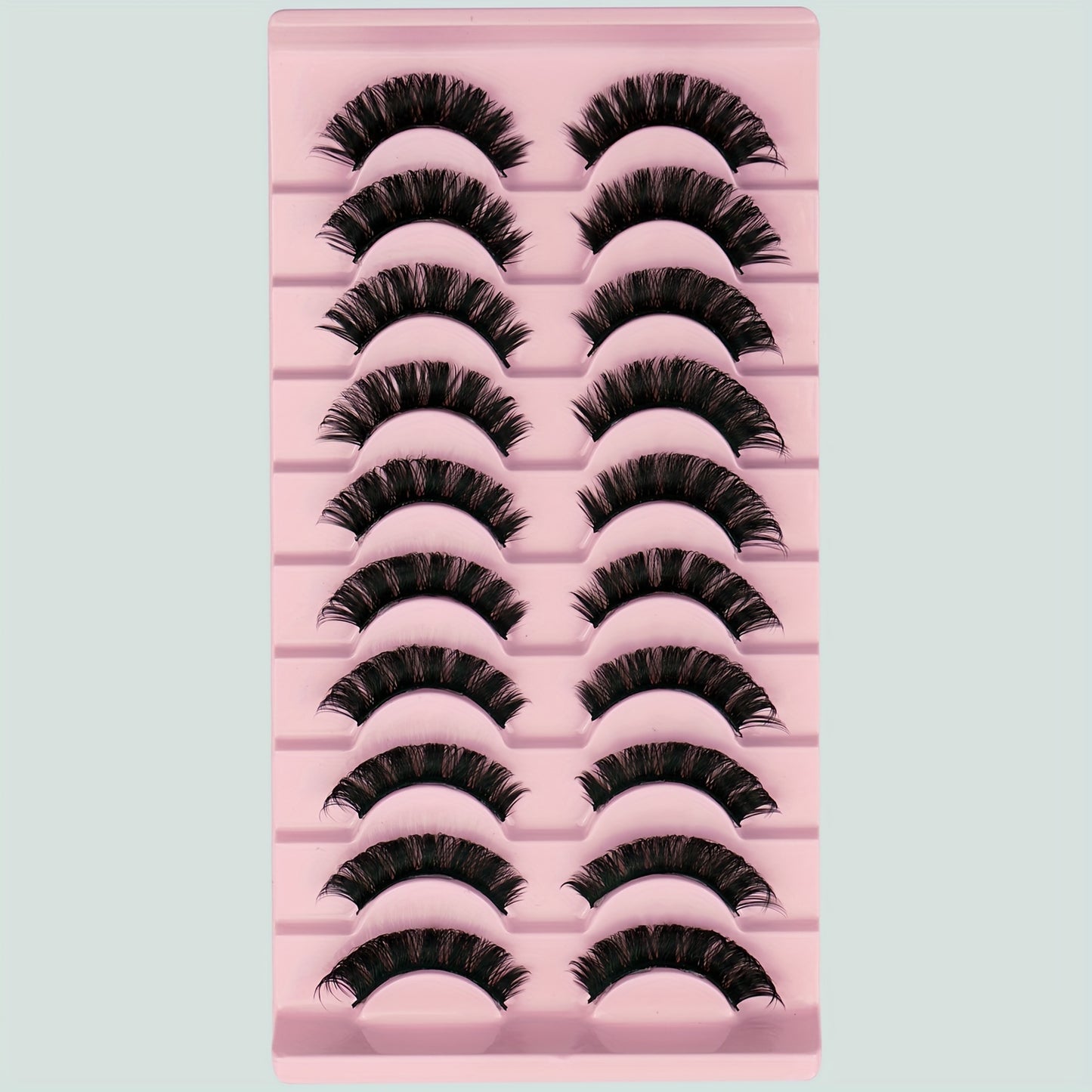 10 paires de faux cils doux, longs, recourbants, épais, adaptés aux peaux mates, non irritants, réutilisables, convenant aux extensions de cils, aux faux cils individuels, aux bouquets de faux cils, aux faux cils courts, etc.