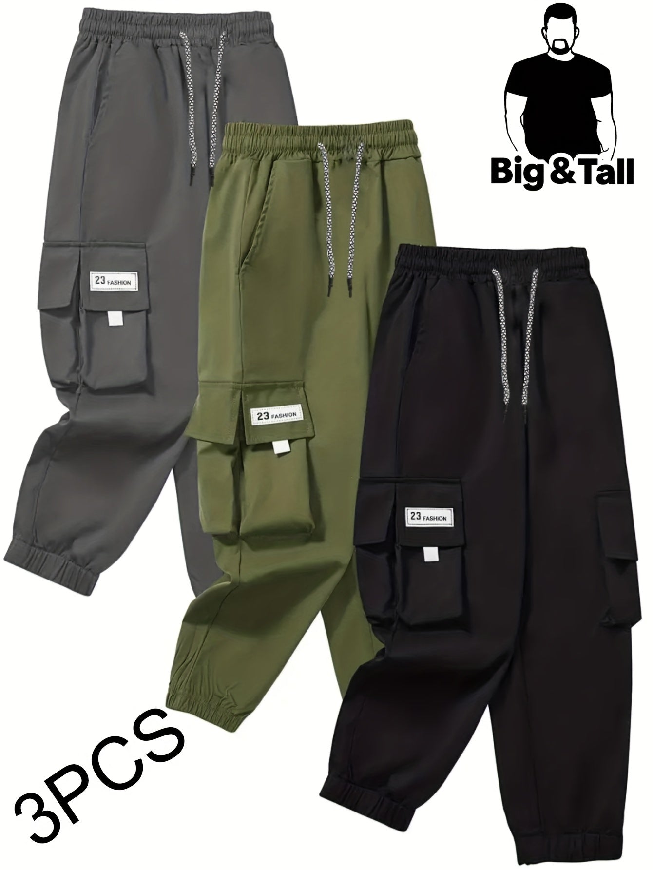 3pcs Pantalons de Travail Homme Grande Taille