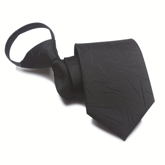 Lot de 3 Cravates Homme – Système One-Click, Bordeaux, Bleu Marine, Noir, Sans Nœud