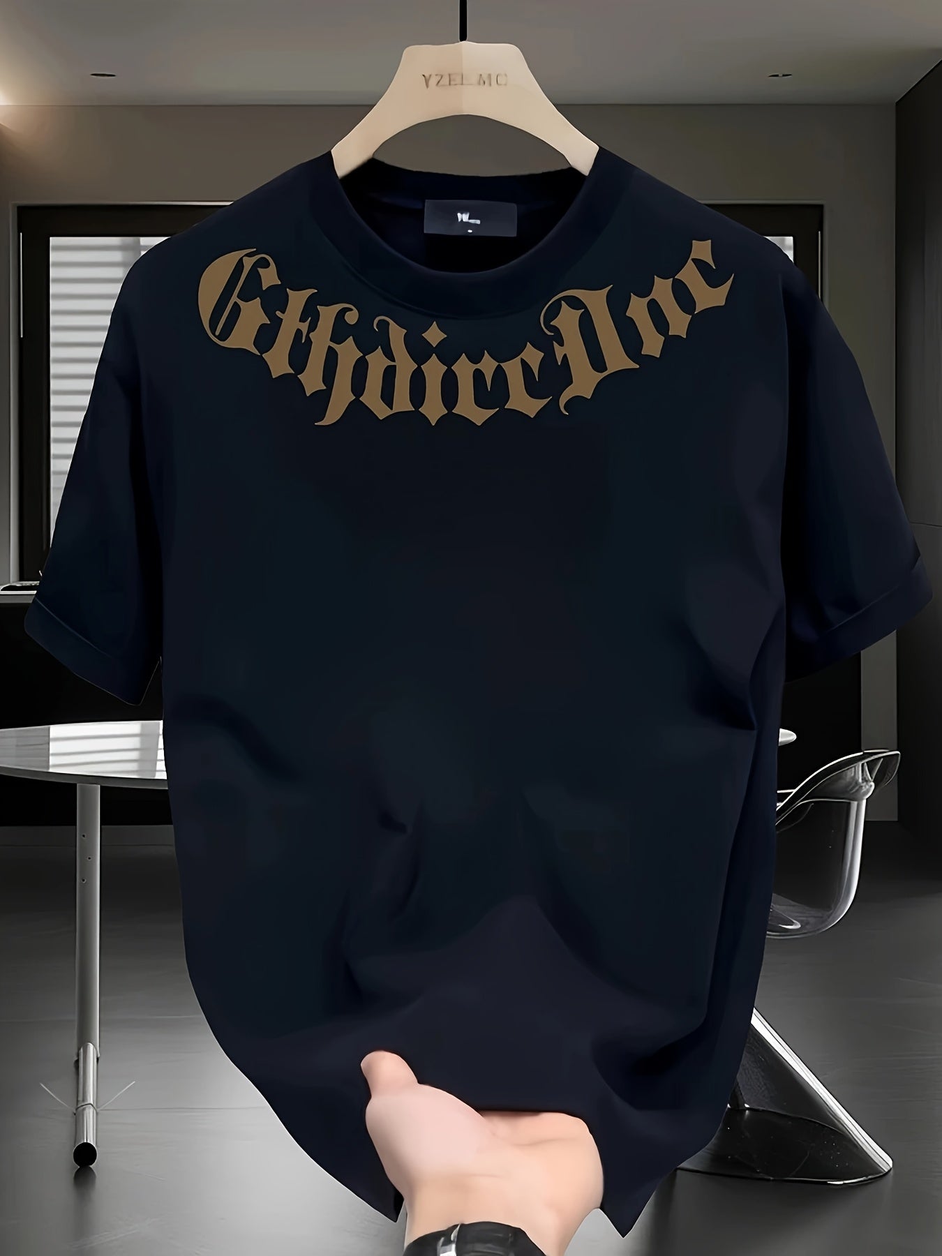 Heavy pure cotton trendy brand printed short-sleeved T-shirt Men's summer new casual large-size loose versatile top