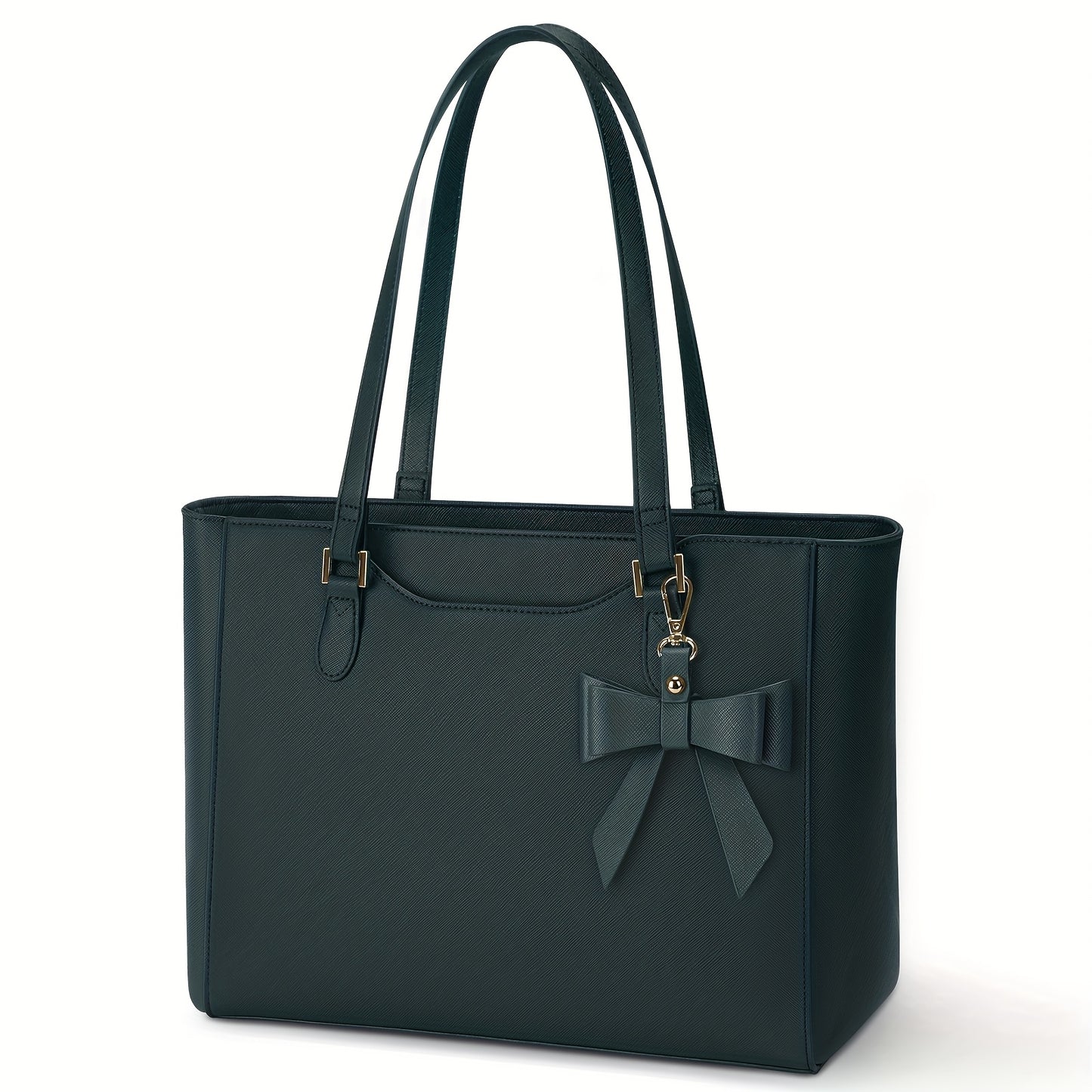 Sac ordinateur femme – grand cabas élégant à nœud, format A4, idéal pour le travail, les entretiens d’embauche et les trajets quotidiens