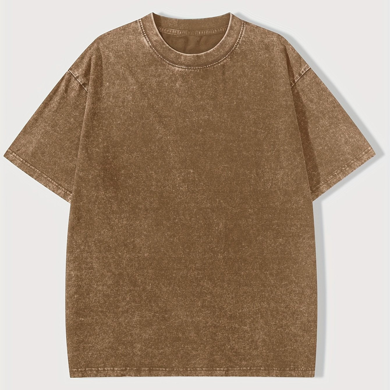 Men's loose-fit 220g T-shirt - Loose round neck, short sleeve, casual pink T-shirt with vertical stripe pattern. Comfortable and suitable for all seasons, available in plus sizes. Ideal for casual wear and layering (machine w