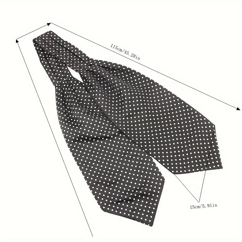 2pcs Ascot Homme – Écharpe et Pochette Style Rétro Britannique pour Mariages et Événements, Motifs Pois/Paisley/Fleur