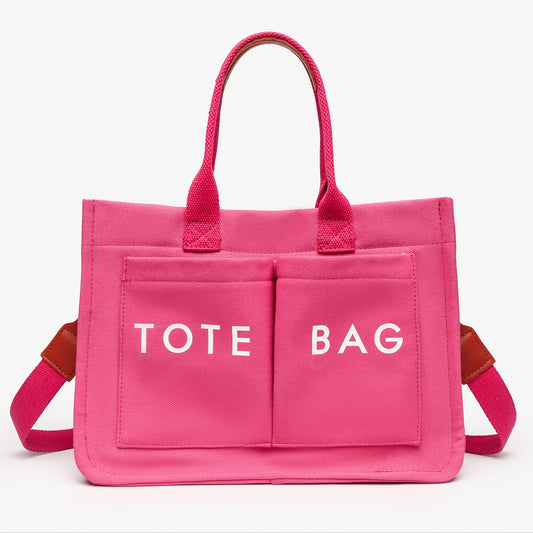 Sac Cabas Femme Grande Capacité avec Fermeture – Sac Élégant Rose/Rouge/Corail/Noir, Quincaillerie Dorée et Fixations Robustes, Sac Spacieux pour Travail, Voyages, Shopping et Usage Quotidien, Durable, Surface Facile à Nettoyer, Structure Solide