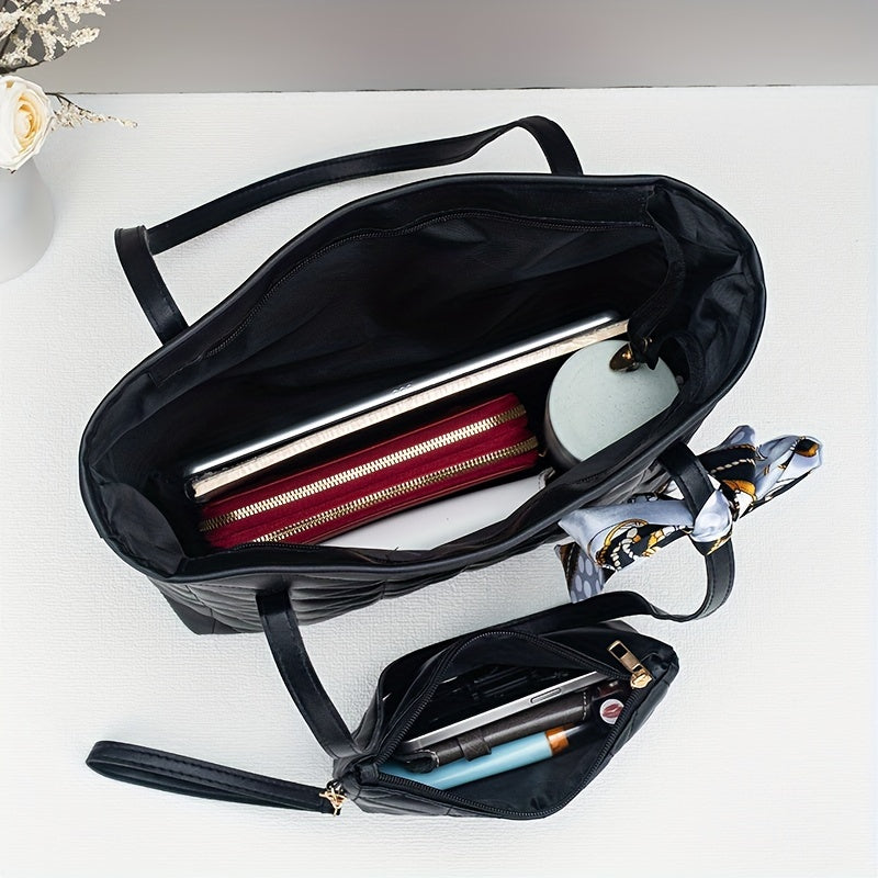 2 sacs triangle matelassés – grande capacité, avec porte-monnaie