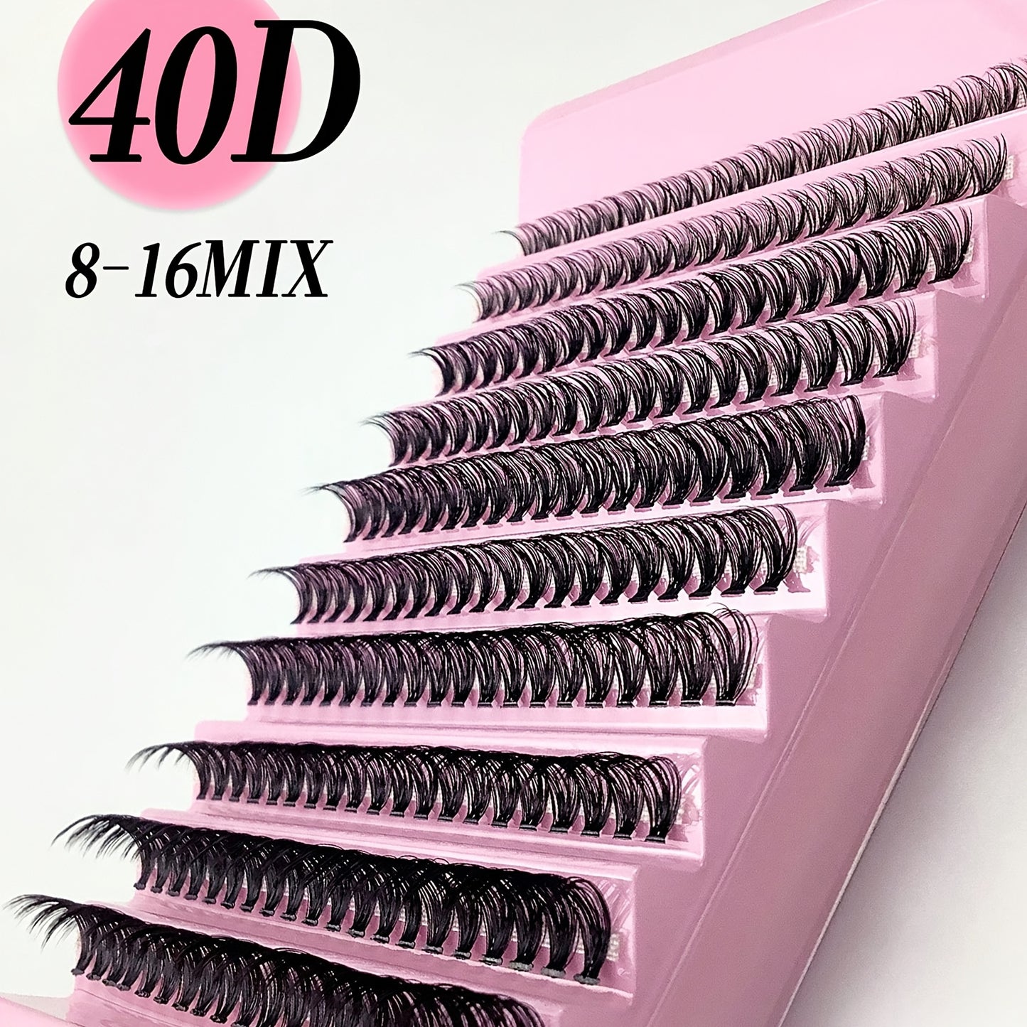 Kit d'extensions de cils 200 pièces | Comprend 120 cils naturels confort de 8 à 16 mm, épaisseur 0,07 mm, courbure C/D, longueur 10 à 18 mm, styles poupée et yeux, réutilisables pour débutantes