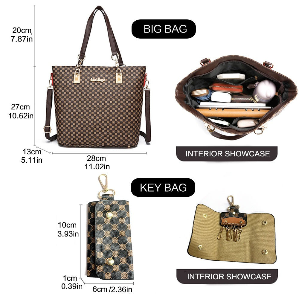 Set de 6 Sacs Cabas Grande Capacité – Motif Floral à la Mode, Léger et Durable, Indispensable pour Déplacements Quotidiens, Voyages et Rangement