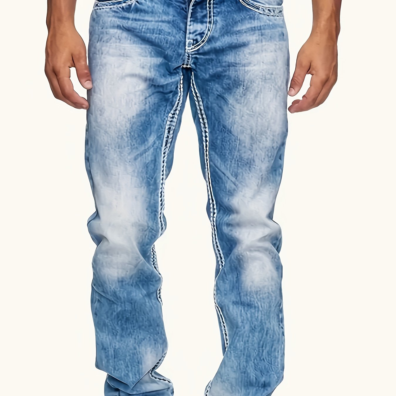 Jean épais pour homme – denim extensible non transparent, coupe skinny, lavable en machine, idéal usage quotidien et formel, vêtement toutes saisons, basique polyvalent de qualité