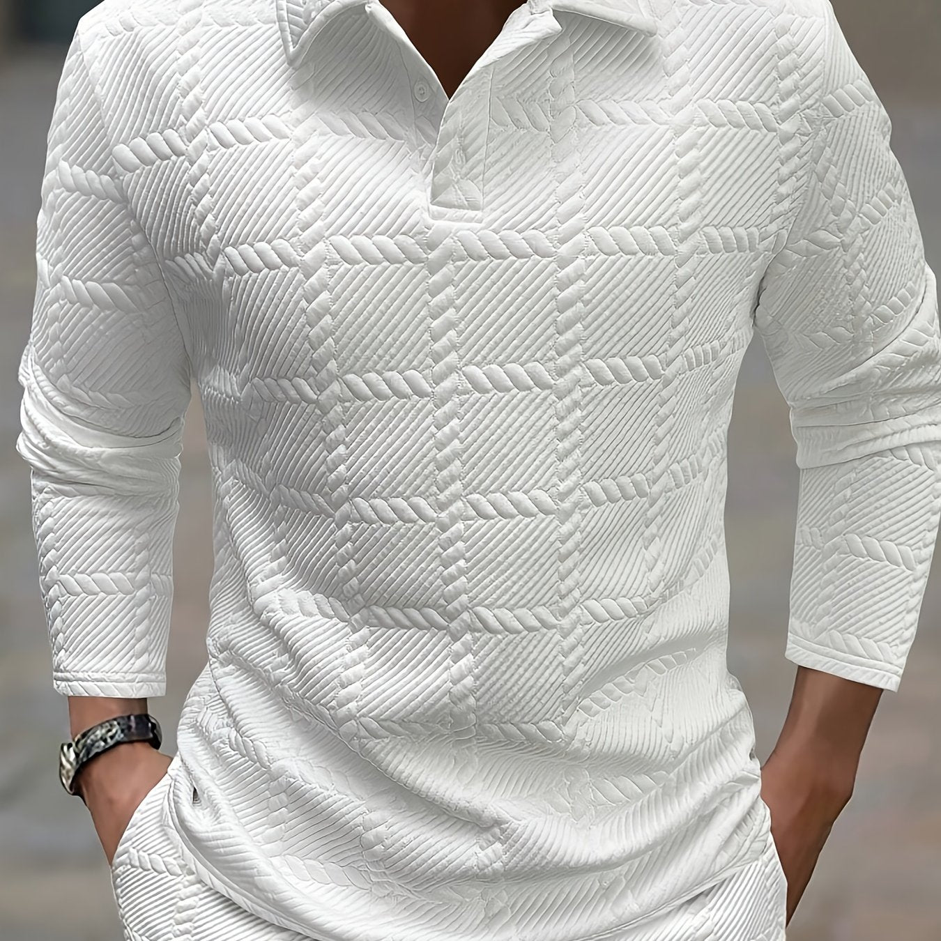 New Men'S POLO Shirts for Spring And Autumn, Stylish And Casual Knitted Jacquard T-Shirts for Men.