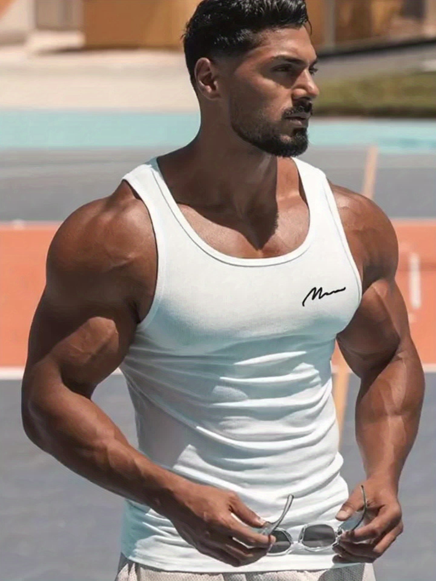 Lot de 3 Débardeurs Homme Été – Côtelé Rayé, Confortable et Respirant