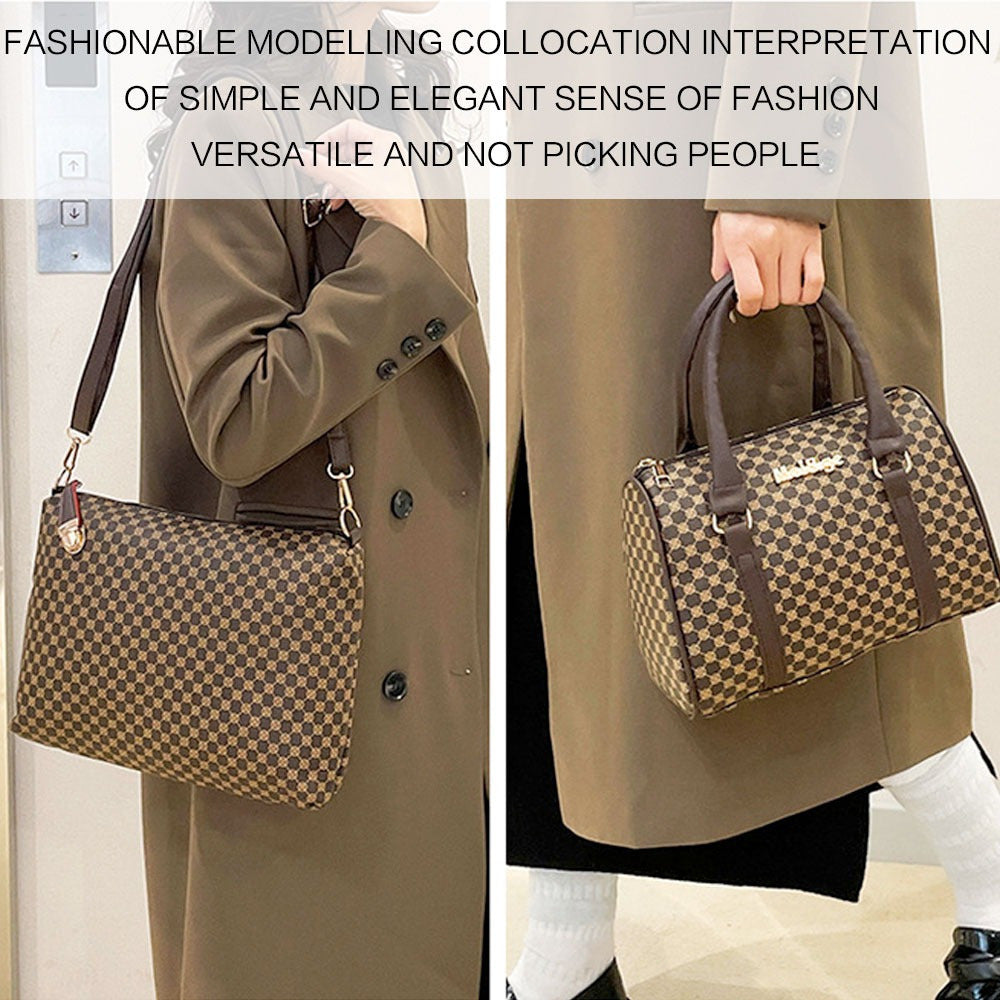 Set de 6 Sacs à Main– Multifonctionnels avec Motif Floral Minimaliste, Fabriqués en Synthétique de Haute Qualité, Grande Capacité, Sac à Épaule et Sac Principal, Indispensable pour Déplacements Quotidiens et Voyages