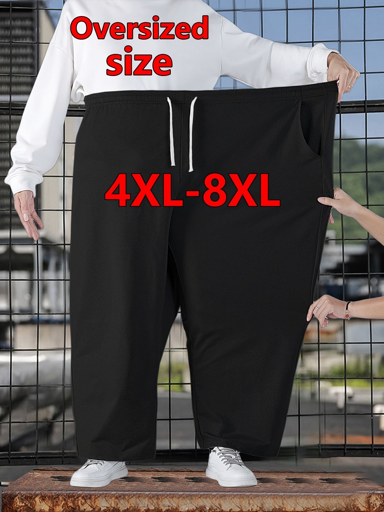Joggers Homme Grande Taille 4XL-8XL – Cordon, Loose Fit, Jambe Large, Tout Saison