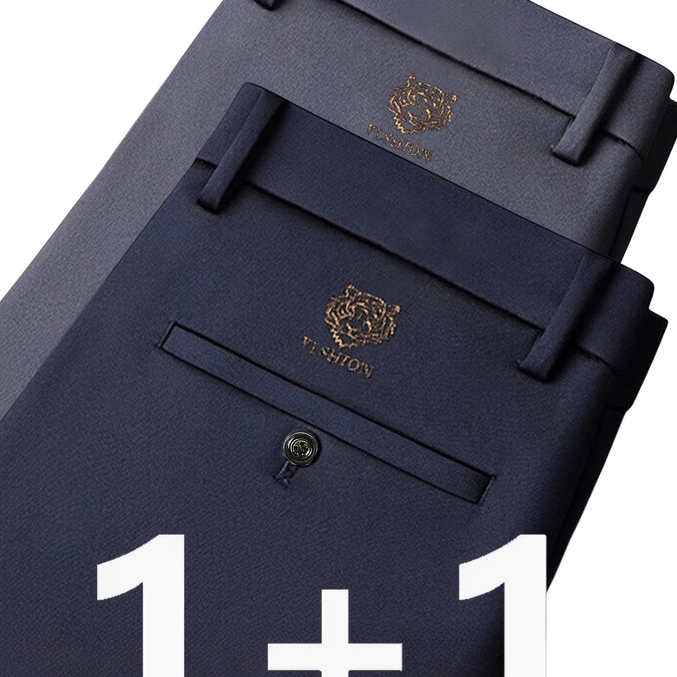 2pcs Pantalons Homme – Anti-Rides, Sans Repassage, Formels, Moyen Âge & Seniors