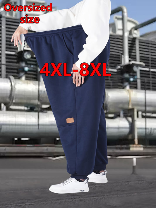 Joggers grande taille pour homme 4XL–8XL – effet polaire, pantalon d’hiver extensible, coupe ultra ample, taille ajustable, idéal sport, extérieur et tenue décontractée (couleur noire)