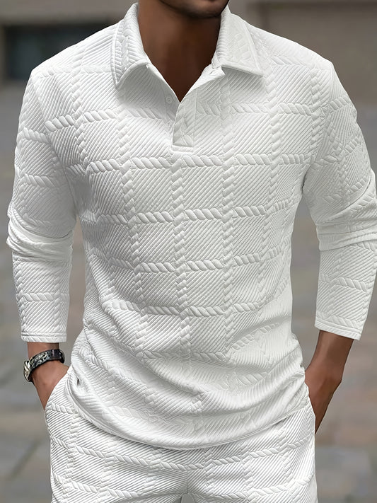 New Men'S POLO Shirts for Spring And Autumn, Stylish And Casual Knitted Jacquard T-Shirts for Men.