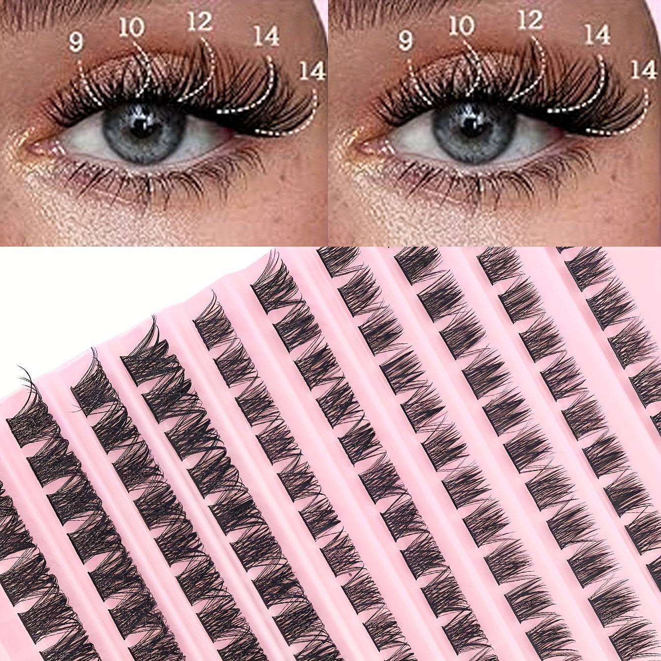 Lot de 120 Faux Cils – Courbure D, Longueurs Mixtes 9-14mm, Styles Fins et Épais, Effet Naturel, Réutilisables, Idéal Débutants DIY