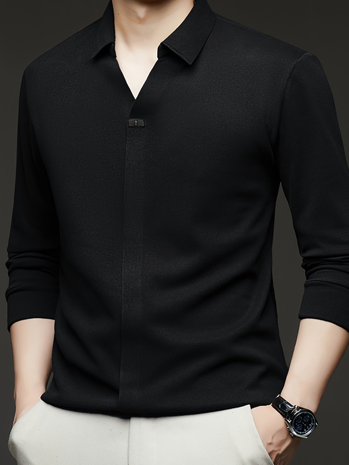 This Autumn'S Trendy Men'S Long-Sleeve Polo Shirt Is Soft, Skin-Friendly, And Resistant to Deformation, Featuring an Attractive Appearance That Looks Stylish And Casual, Making It The Perfect Choice for a Sophisticated Men'S