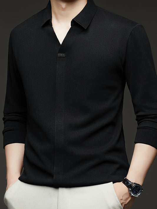 This Autumn'S Trendy Men'S Long-Sleeve Polo Shirt Is Soft, Skin-Friendly, And Resistant to Deformation, Featuring an Attractive Appearance That Looks Stylish And Casual, Making It The Perfect Choice for a Sophisticated Men'S