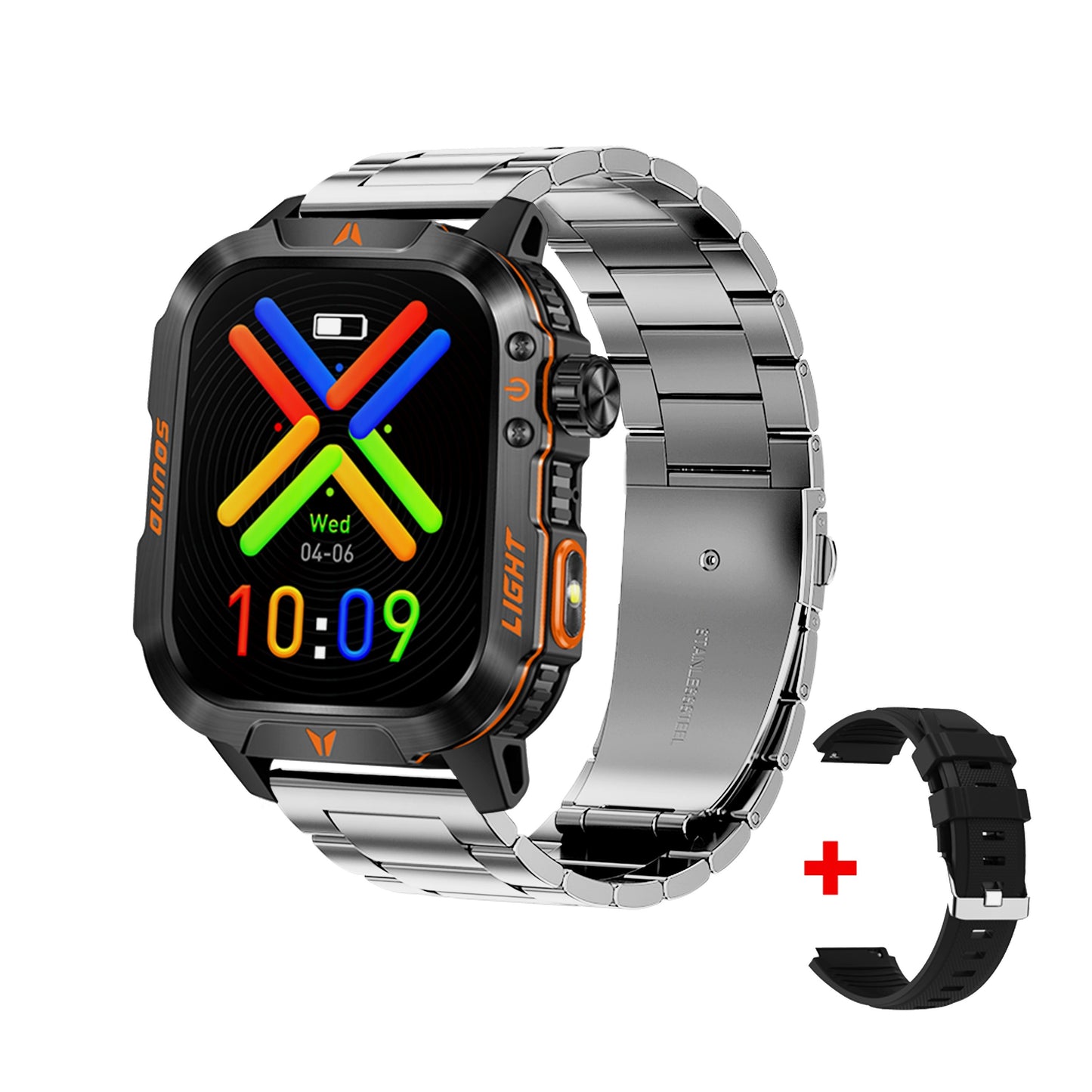 QTLJJBY Men's Smartwatch - 2.02" HD Display, Call & Text Functionality, Camo Design With Altimeter, Barometer, LED Flashlight, Sleep Tracker And 600mAh Battery - Perfect For Fitness & Outdoor Adventures