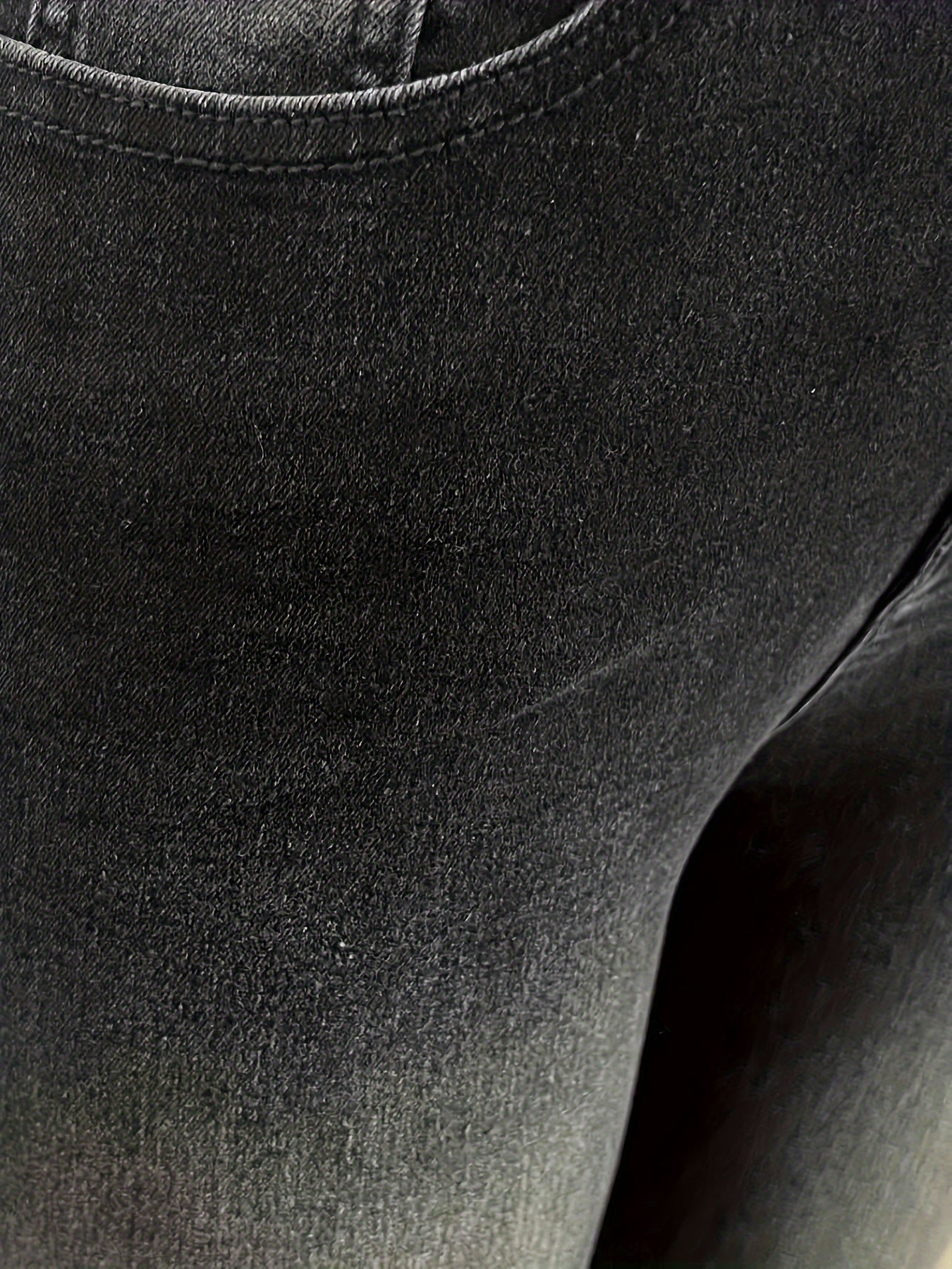 Jeans Femme Évasé Extensible Noir Slim Poches Obliques Bell-Bottom Décontracté Confortable Lavable