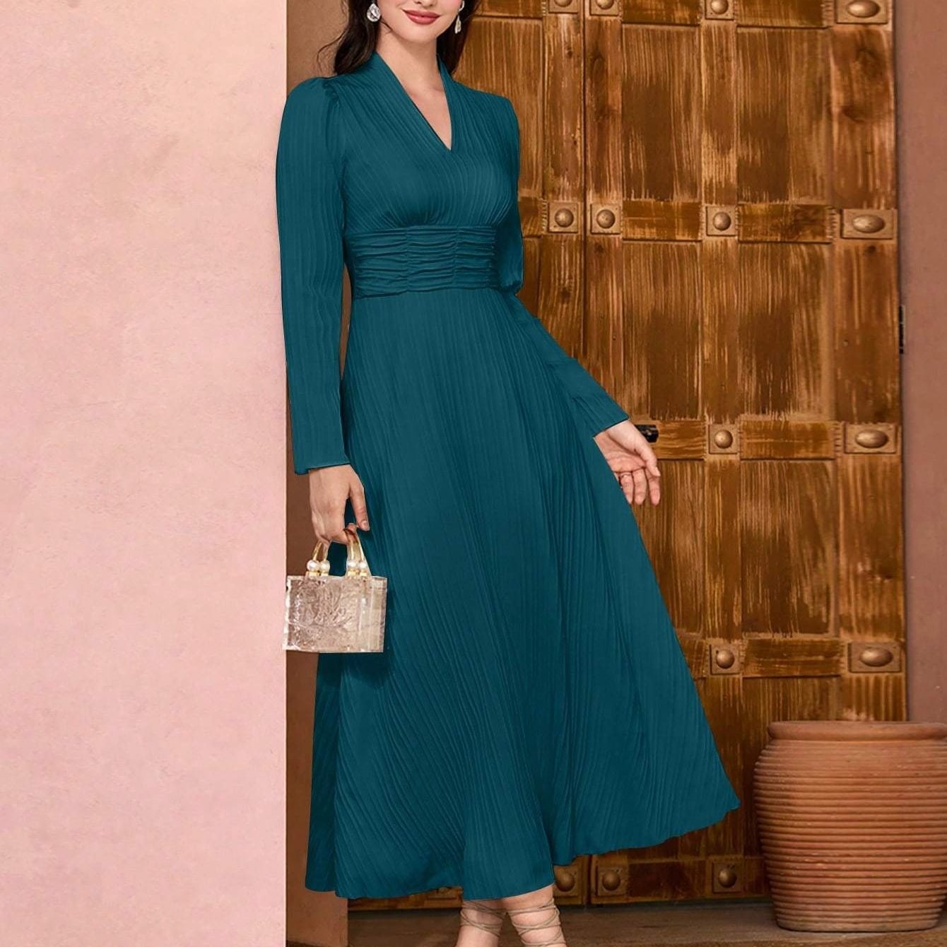 Fashion Casual Solid Color Women's Maxi Dress