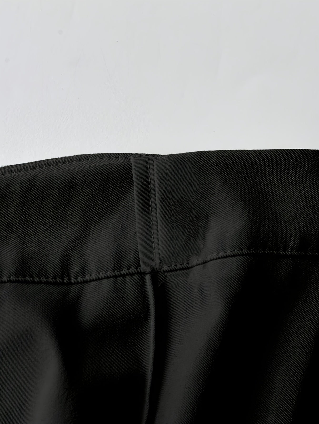 Pantalon Femme Élégant Jambe Large – Couleur Unie, Boutons, Tous Saisons, Bureau et Décontracté