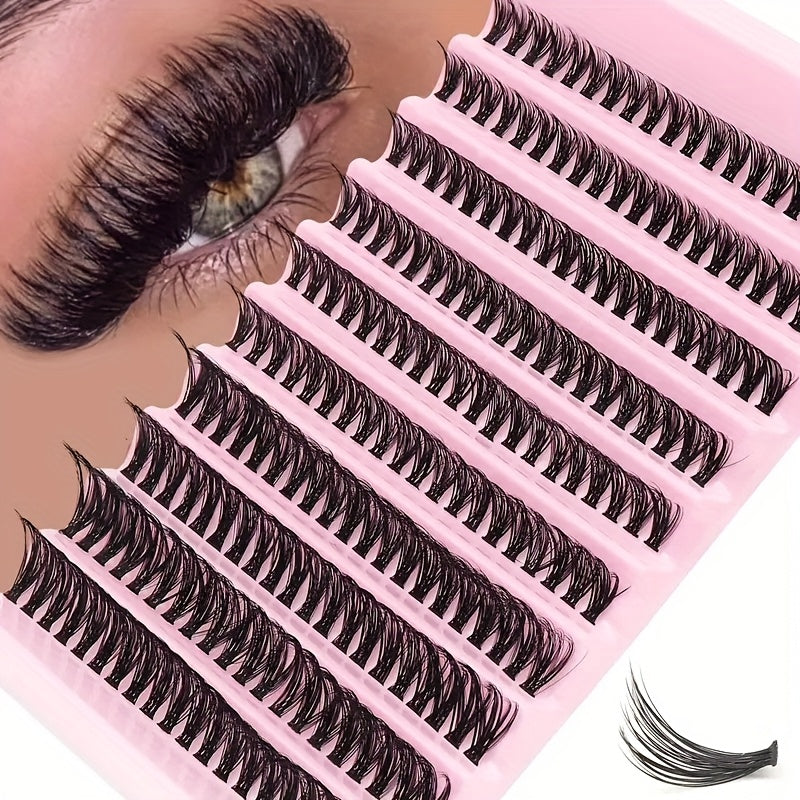 200 faux cils 3D en vison synthétique, style russe, épaisseur 0,05 mm, courbure D, longueurs mixtes 10-18 mm, styles naturel et anime, réutilisables, à poser soi-même