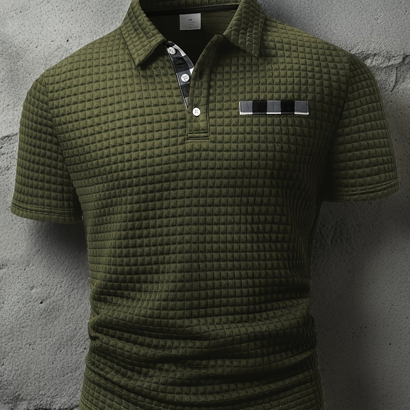 Men'S Casual Plaid Polo Shirt with a Short Sleeves, a Turnover Collar, And Button-Up Front. It'S a Stylish Everyday Wear, Perfect for Casual And Business Occasions.