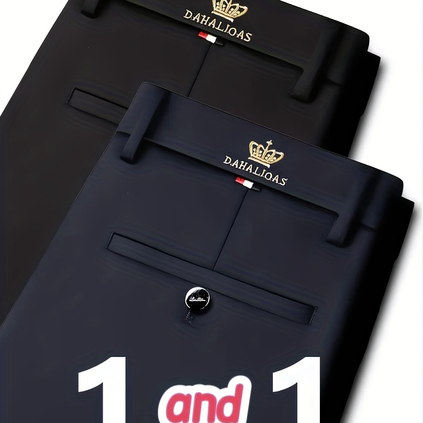 Pantalon formel et business pour homme – extensible, infroissable, taille mi-haute avec fermeture à boutons, toutes saisons, élégant noir, idéal bureau et tenue professionnelle, design brodé