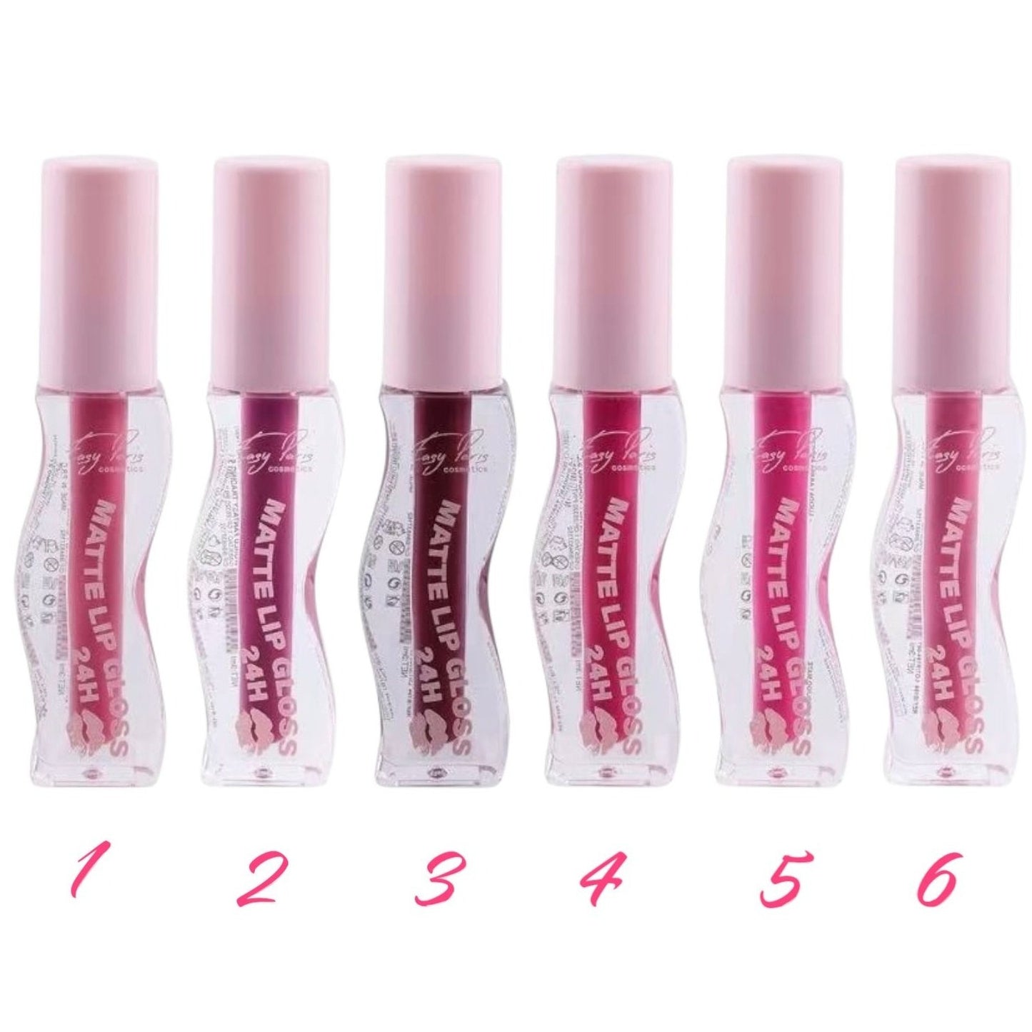 Rouge à Lèvres Liquide Mat 24 H – Ultra Pigmenté, Teintes Intenses Rose et Bourgogne, Fini Doux Mat, Jusqu’à 6 Couleurs Disponibles