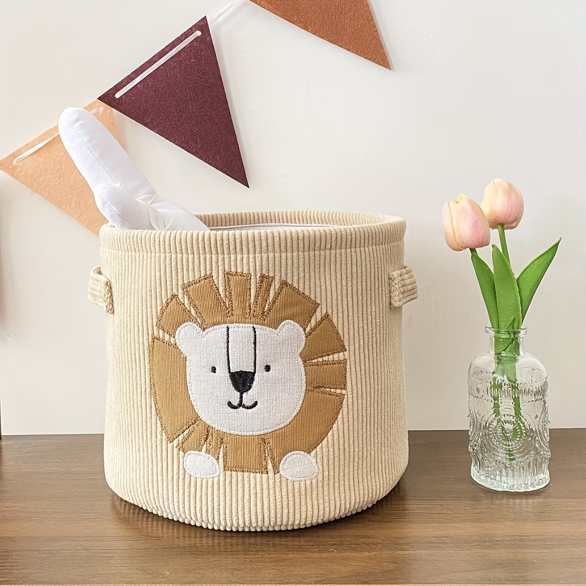 Large Cartoon Animal Storage Basket – Foldable Fabric Laundry & Toy Organizer