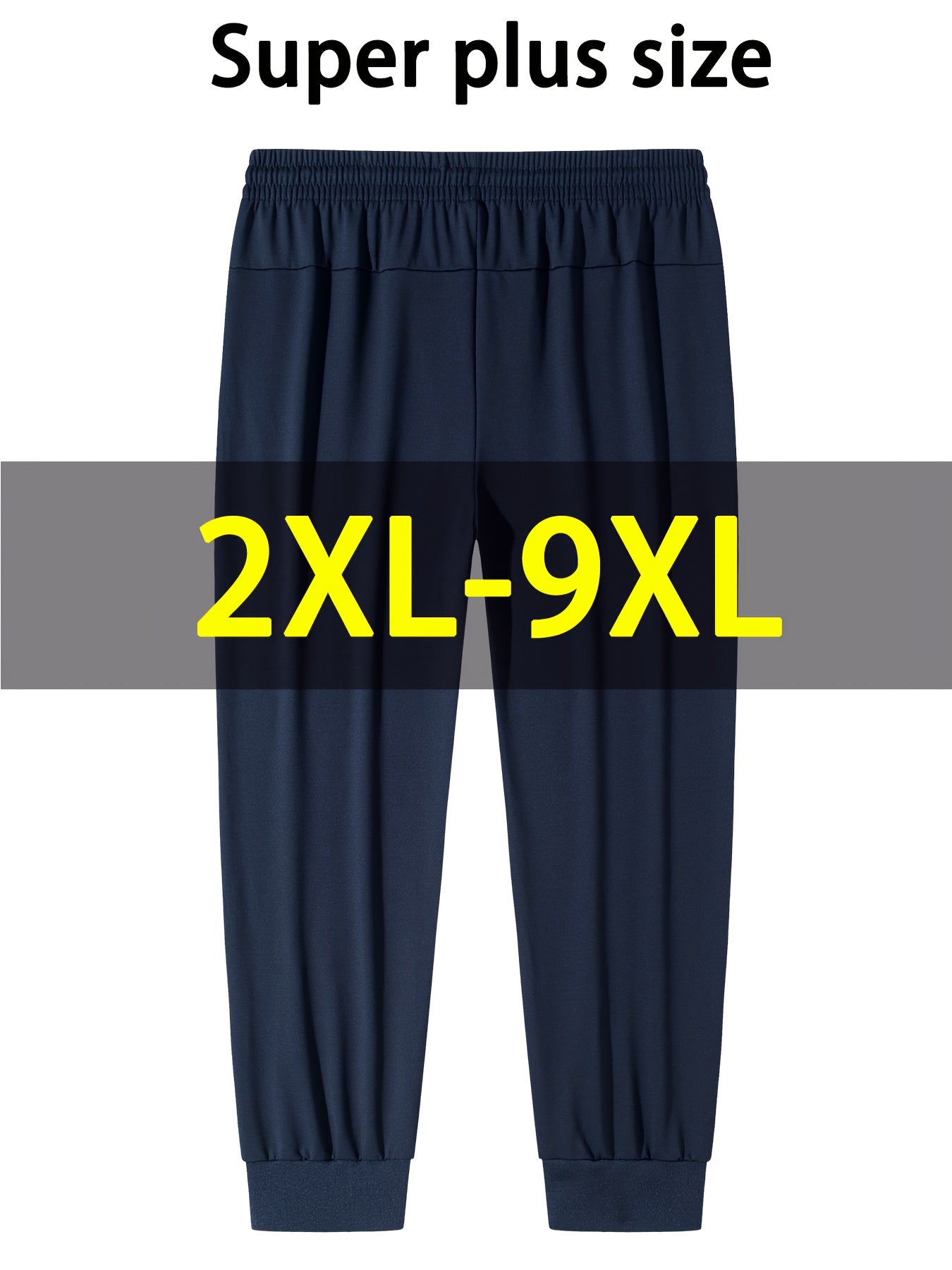 Joggers grande taille pour homme (2XL–9XL) – tissu stretch à séchage rapide, taille élastique à cordon, coupe ample, idéals gym, running et usage quotidien, couleurs noir, gris et bleu