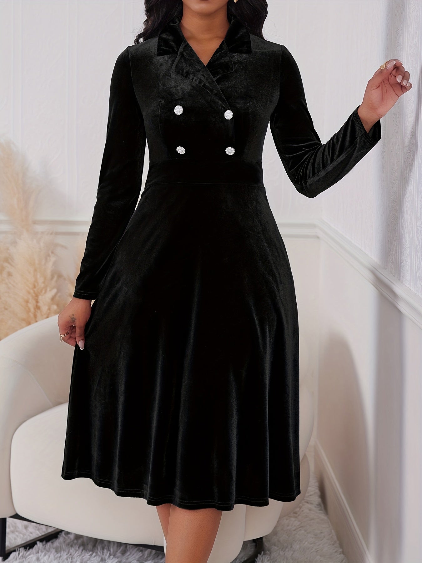 Ensemble Robe Femme Élégant Velours Bourgogne – Coupe Slim A-Line, Col et Boutonnage à l’Avant, Manches Longues, Pantalon Mi-Long, Idéal pour Mariages, Affaires et Événements Formels, Lavable en Machine (Pas de Nettoyage à Sec)