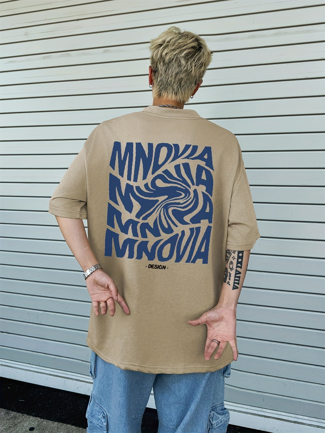 Heavyweight 220gsm Mens Graphic Print T-Shirt - Soft, Breathable, Short Sleeve Crew Neck Tee for Summer Men's Clothing Outdoor Activities - Stylish Letters Design, Casual Comfortable Wear, Perfect for Vacation, Travel, a