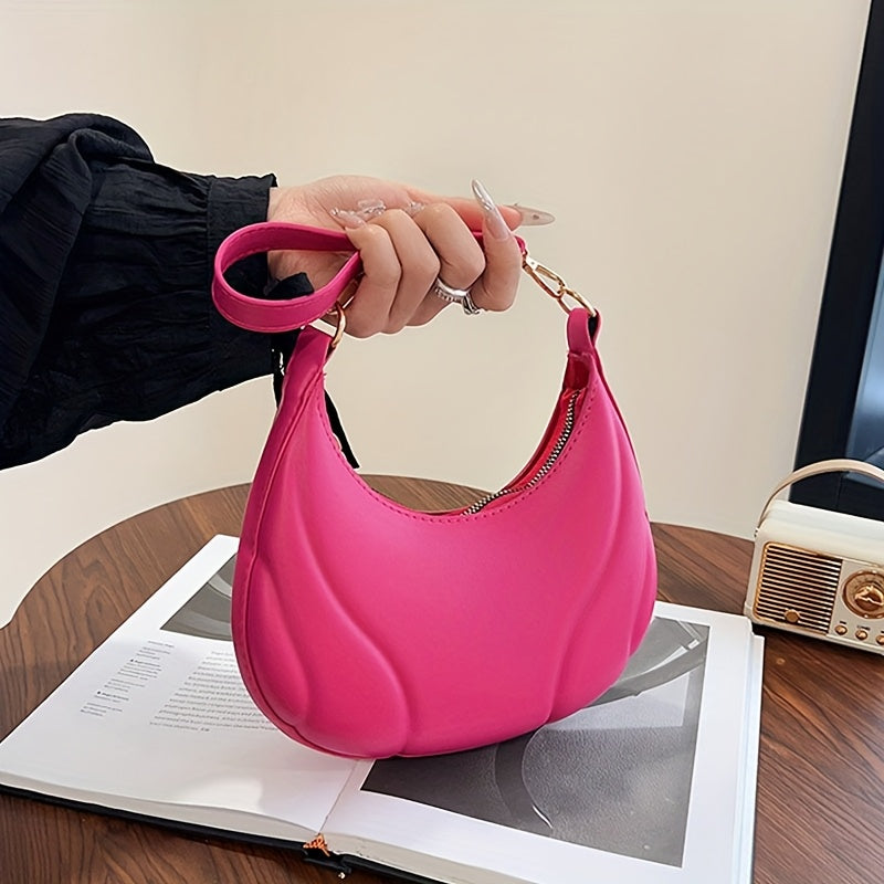 Sac épaule femme style français – quincaillerie dorée, fermeture zippée, sangle réglable, brun foncé/blanc/noir, sac bandoulière polyvalent pour travail, sorties et voyages, doublure douce.